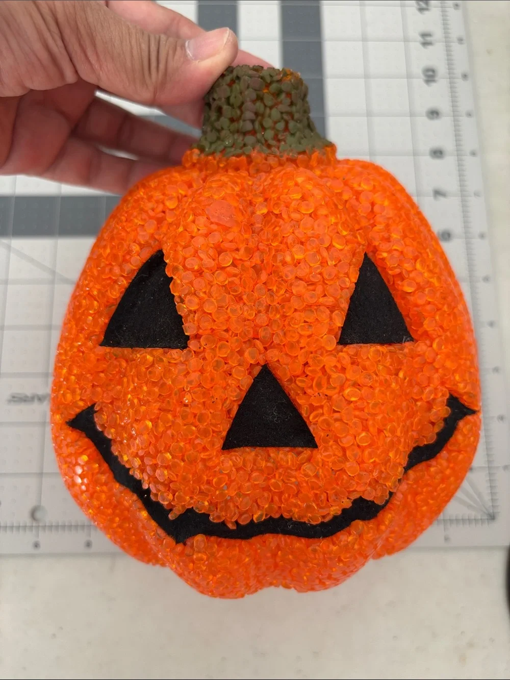 Orange Jack-O'-Lantern Halloween Decor Set of 3  Pumpkin Prop